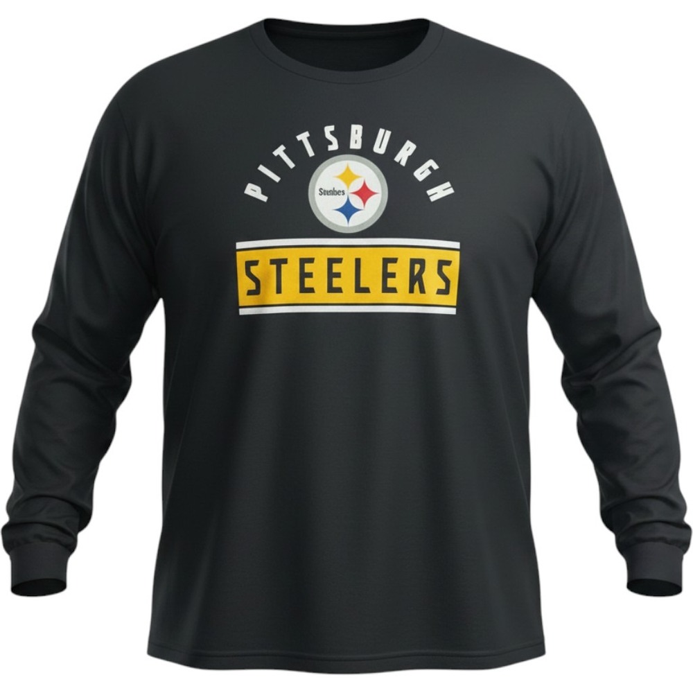 Pittsburgh Steelers Black Long Sleeve T Shirt NWT Fanatics 3XL NFL Team Tee